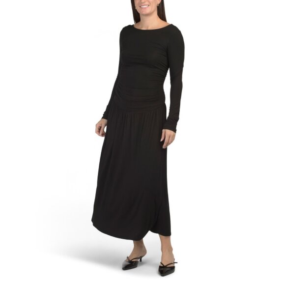 SUPER NATURAL BY SECRET MISSION Black Drop Waist Maxi Dress - Picture 1 of 2